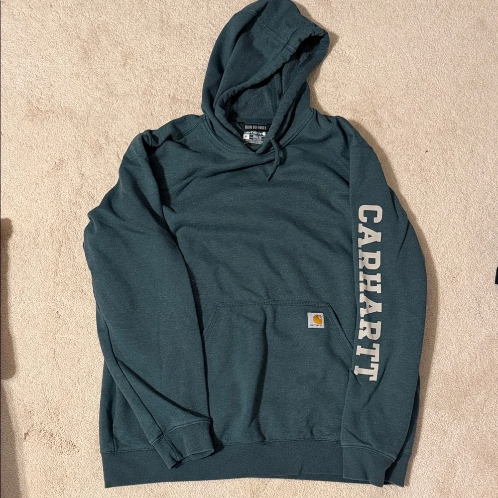 Carhartt Loose Fit Rain Defender Sweatshirt Forest Green - Picture 3 of 4